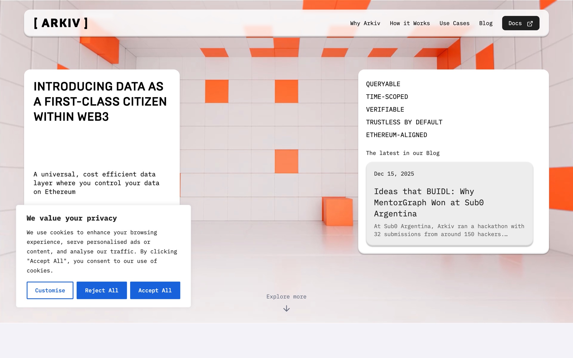 Arkiv Network site preview